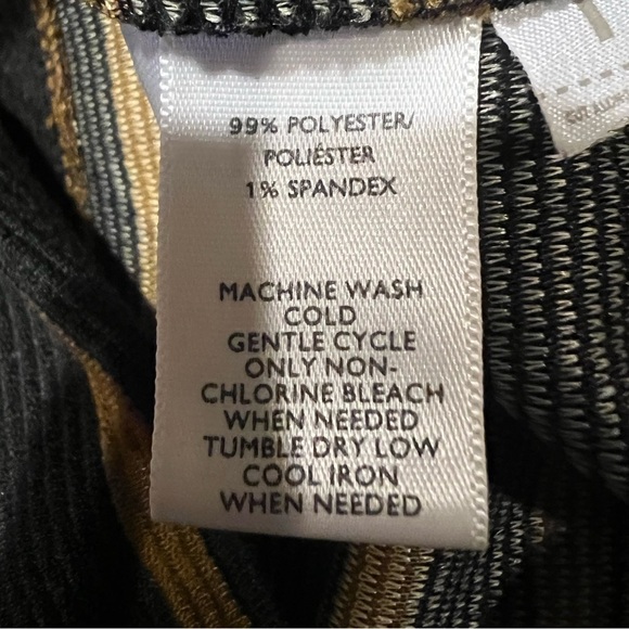 ANN TAYLOR LOFT Women's Black & Brown Striped Dress Size Medium - Picture 7 of 7